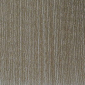 Discontinued color - Lineka Virazon 55019/39 color swatch. Lineka is a cut pile with a linear pattern running down the length of the carpet. The linear designs is created by varying yarn colors going across the width of the carpet. This colorway has colors of camel and natural white.