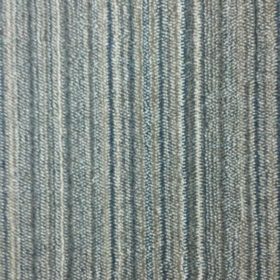 Discontinued color - Lineka Galerno 55019/622 color swatch. Lineka is a cut pile with a linear pattern running down the length of the carpet. The linear design is created by varying yarn colors going across the width of the carpet. This colorway has colors of brown and blue.