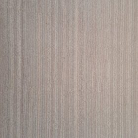 Discontinued color - Lineka Serrano 55019/644 color swatch. Lineka is a cut pile with a linear pattern running down the length of the carpet. The linear design is created by varying yarn colors going across the width of the carpet. This colorway has colors of sand and lt blue.