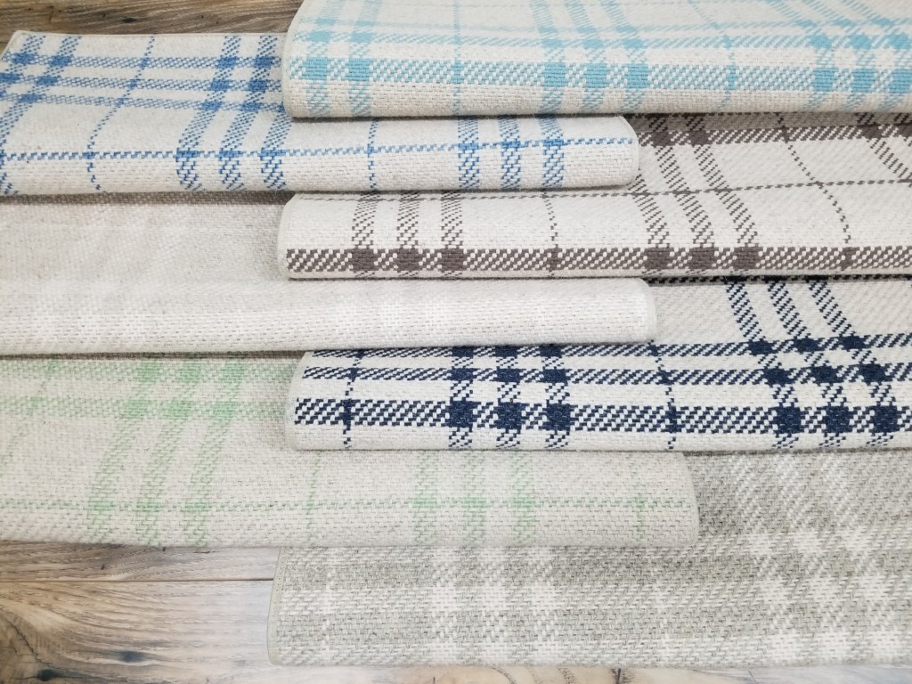 Glencoe 5712F in available colors. Glencoe is flatwoven carpet with 2 color plaid design. Glencoe 5712F samples displayed in available colorways. Glencoe is flatwoven carpet with 2 color plaid design.