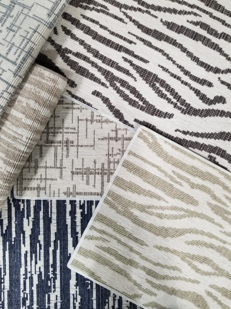 Vista Collection released Fall 2023. Image shows three patterns in this collection and all available colors.